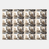 Niedliche Eule auf einem Zweig Geschenkpapier Set (Vorderseite 2)