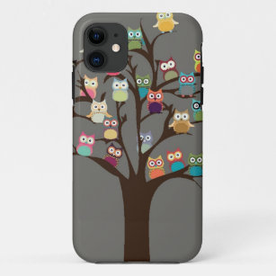 Niedliche Eule auf Hintergrund des Baum-  Case-Mate iPhone Hülle