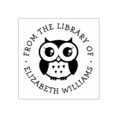 Niedliche Eule aus der Buchbibliothek hinzufügen Gummistempel (Prägung)