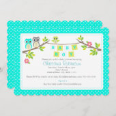 niedliche Eule Baby Dusche Einladung (Vorne/Hinten)