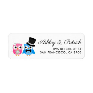 Niedliche Eule-Braut und Groom-Hochzeit