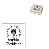 Niedliche Eule-Buch-Name Kinderbibliothek Briefmar Gummistempel (Stempel)