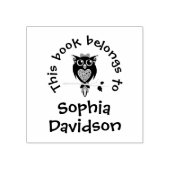 Niedliche Eule-Buch-Name Kinderbibliothek Briefmar Gummistempel (Prägung)