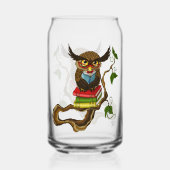 Niedliche Eule-Bücher Dosenglas (Rückseite)