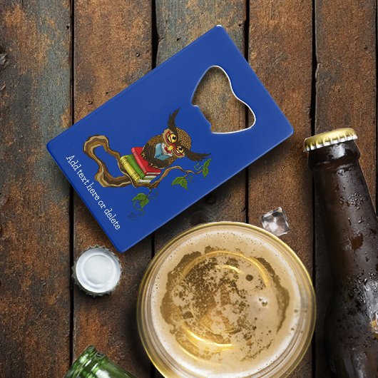 Niedliche Eule-Bücher Geldbeutel Flaschenöffner