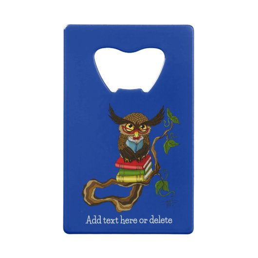 Niedliche Eule-Bücher Geldbeutel Flaschenöffner (Vorderseite)