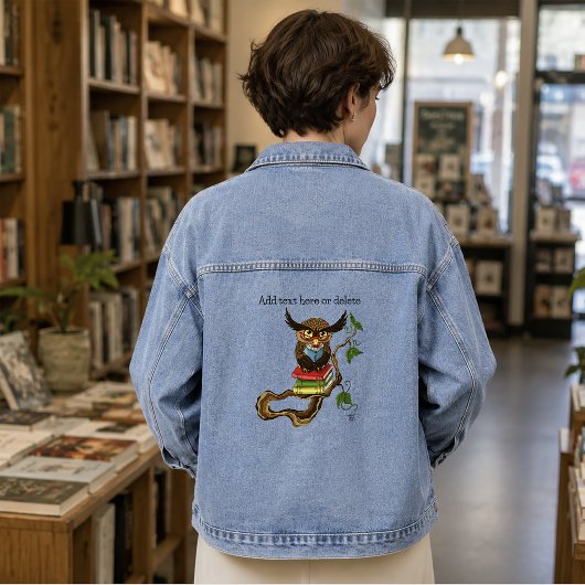 Niedliche Eule-Bücher Jeansjacke