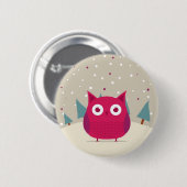 Niedliche Eule Button (Vorne & Hinten)