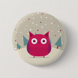 Niedliche Eule Button