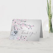 Niedliche Eule danken Ihnen Dankeskarte (Vorderseite)