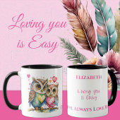 Niedliche Eule, die einen personalisierten Namen R Tasse