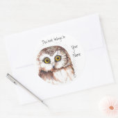 Niedliche Eule, Dieses Buch gehört Buchzeichen Runder Aufkleber (Umschlag)