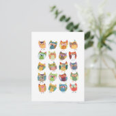 niedliche Eule, Eule, Eule-Liebhaber. Postkarte (Stehend Vorderseite)