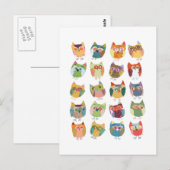 niedliche Eule, Eule, Eule-Liebhaber. Postkarte (Vorne/Hinten)