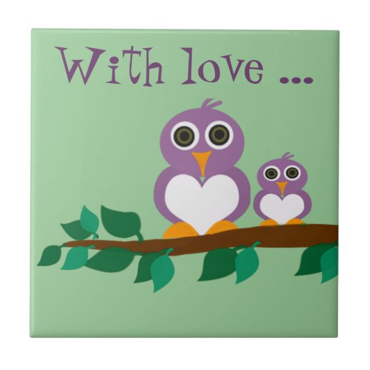 Niedliche Eule Fliese (Vorderseite)