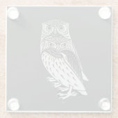 Niedliche Eule Glasuntersetzer (Rückseite)