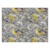 Niedliche Eule - glitzernde Augen & graugelbe Blät Tischdecke (Vorderseite (Horizontal))