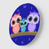 niedliche Eule Große Wanduhr (Winkel)