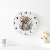 niedliche Eule Große Wanduhr (Zuhause)