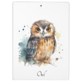 Niedliche Eule in Aquarell, Zwischenablage Klemmbrett (Rückseite)