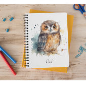 Niedliche Eule in Aquarellfarbe, anpassbar Notizblock
