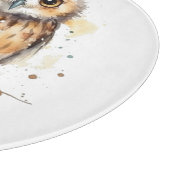Niedliche Eule in Aquarellfarbe, anpassbar Schneidebrett (Ecke)