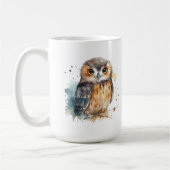 Niedliche Eule in Aquarellfarbe Kaffeetasse (Links)