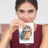 Niedliche Eule in Aquarellfarbe Postkarte