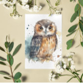 Niedliche Eule in Aquarellfarbe Postkarte
