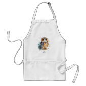 Niedliche Eule in Aquarellfarbe Schürze (Vorne)