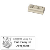 Niedliche Eule-Kinder, die dieses Buch führen, Gummistempel (Stempel)