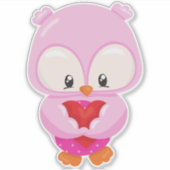 Niedliche Eule, kleine Eule, Eule in Liebe, Herz Aufkleber (Vorderseite)