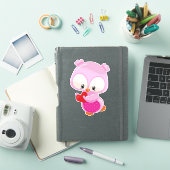 Niedliche Eule, kleine Eule, Herz, Eule in Liebe Aufkleber (iPad Hülle)