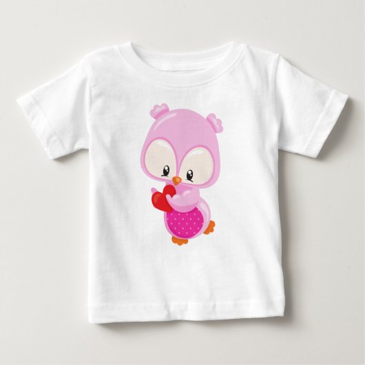 Niedliche Eule, kleine Eule, Herz, Eule in Liebe Baby T-shirt (Vorderseite)