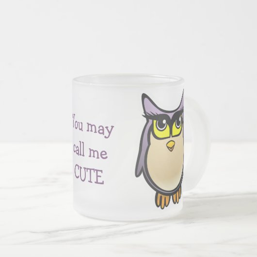 Niedliche Eule Mattglastasse (VorderseiteRechts)