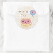 Niedliche Eule mit Ballon Party Danke Sticker (Tasche)