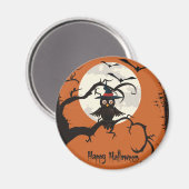 Niedliche Eule mit Hexen, die Happy Halloween Magnet (Vorderseite/Rückseite)