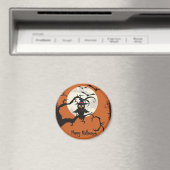 Niedliche Eule mit Hexen, die Happy Halloween Magnet (In Situ (Geschirrspüler))