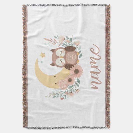 Niedliche Eule mit Mond Decke (Vorderseite Vertikal)