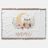 Niedliche Eule mit Mond Decke (Vorderseite)