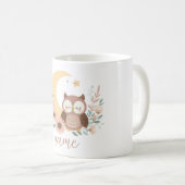 Niedliche Eule mit Mond Kaffeetasse (VorderseiteRechts)
