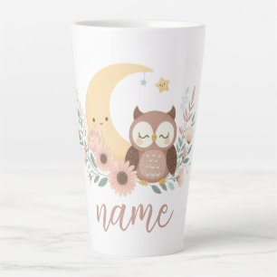 Niedliche Eule mit Mond Milchtasse