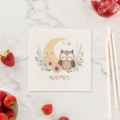 Niedliche Eule mit Mond Serviette (Beispiel)