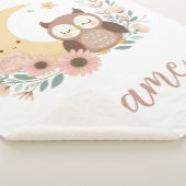 Niedliche Eule mit Mond Sherpadecke (3/4)