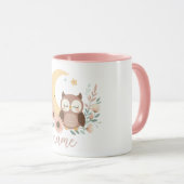 Niedliche Eule mit Mond Tasse (VorderseiteRechts)