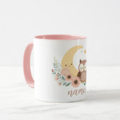 Niedliche Eule mit Mond Tasse (Vorderseite Links)