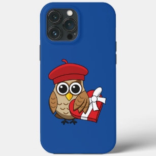 Niedliche Eule mit Red Beret and Heart Box Case-Mate iPhone Hülle