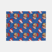 Niedliche Eule mit Red Beret and Heart Box Fleecedecke (Vorderseite (Horizontal))