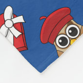 Niedliche Eule mit Red Beret and Heart Box Fleecedecke (Ecke)