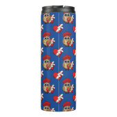 Niedliche Eule mit Red Beret and Heart Box Thermosbecher (Rückseite)